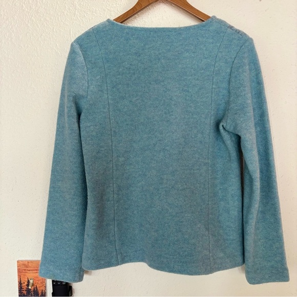 Pendleton Teal Embroidered Women's Lamb’s Wool Cardigan - Picture 5 of 9